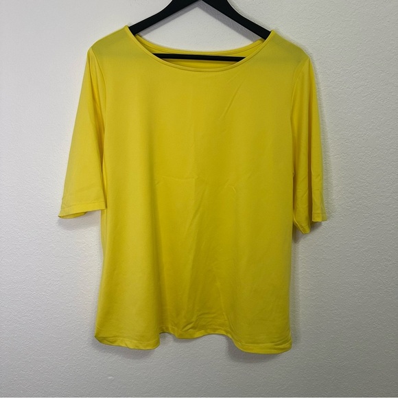 Susan Graver Weekend Essentials Yellow Tee – Size Large - Picture 3 of 5